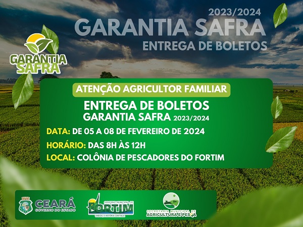 PROGRAMA GARANTIA SAFRA 2023/2024 | ENTREGA DE BOLETOS